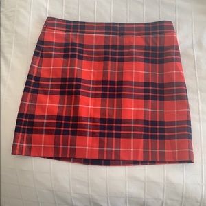 J Crew Plaid Skirt- Red and Navy